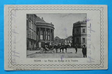 Ansichtskarte AK Sedan 1918 La Place du Rivage et let Théátre Frankreich France 08 Ardennes
